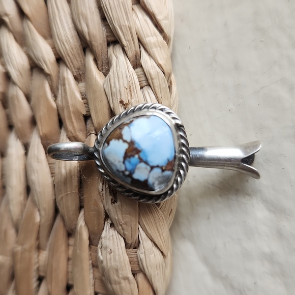 Stunning NWOT Native American Navajo Turquoise Squash Blossom Pendant 🩵🤎 - Picture 2 of 13